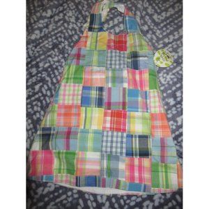 nwt Potato Saks madras patchwork halter dress girls 3T